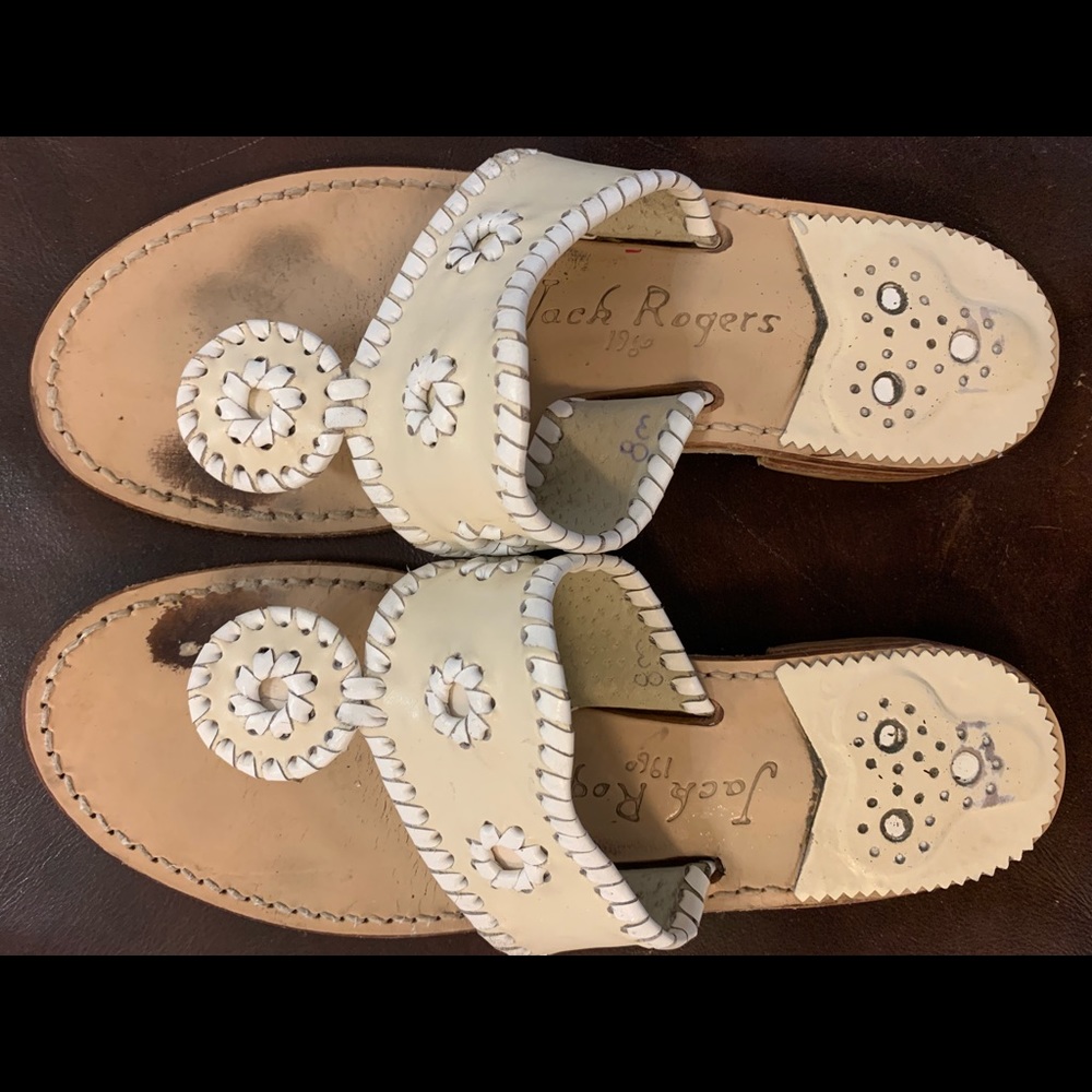 Jack Rogers Cream and White Sandals